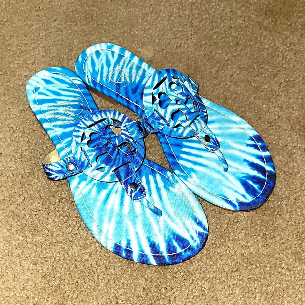 Blue Sandals Canvas Sandals Flip Flops